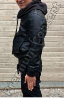 Male caucasian arm leather jacket 0001